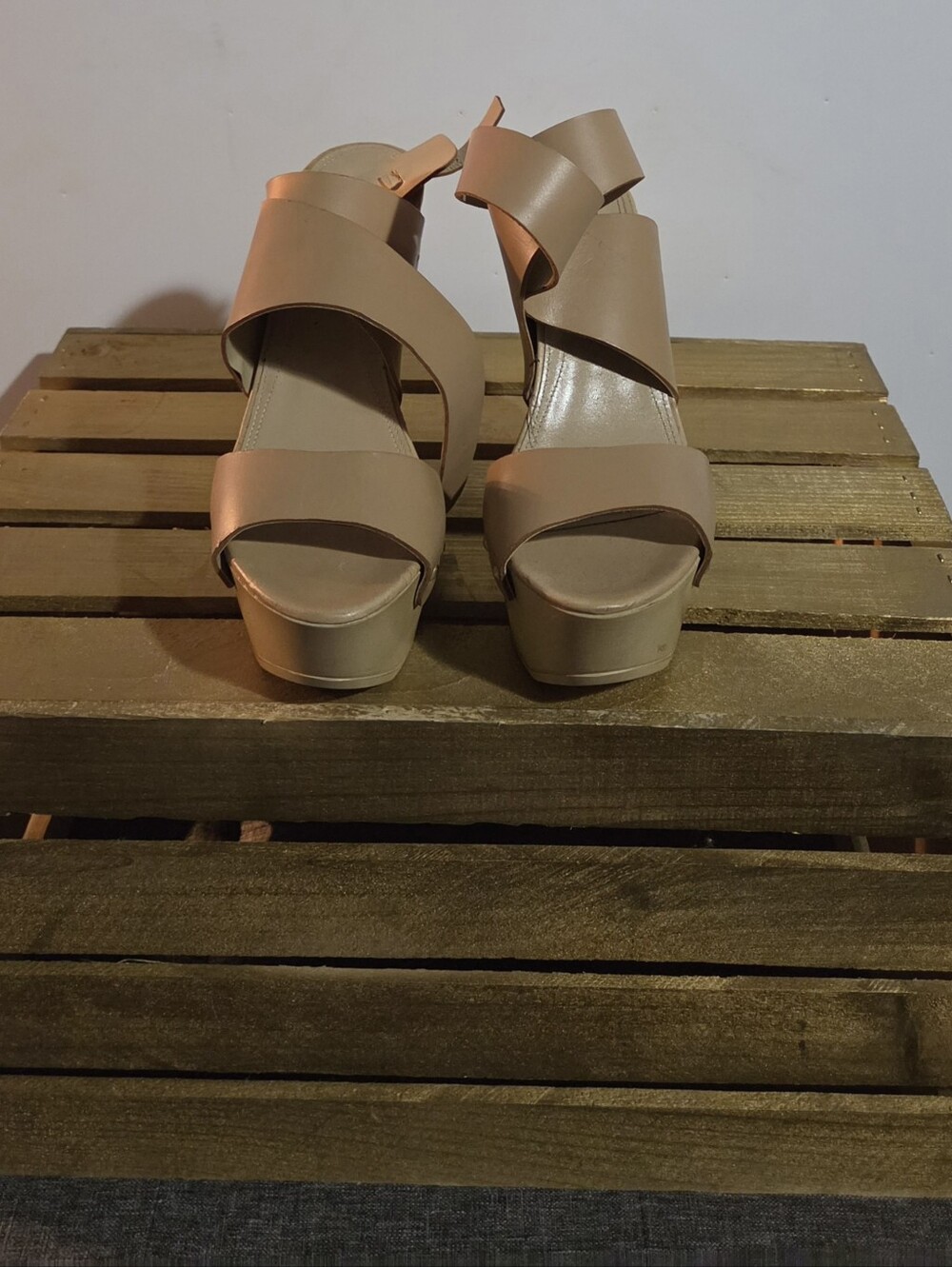 Jenessa BCBGMaxAzria Nude Tan Platform Heels